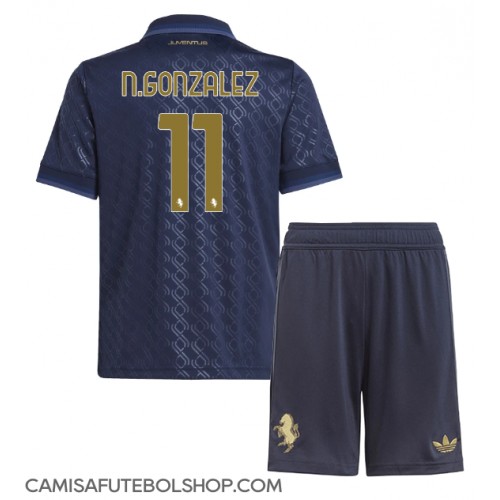 Camisa de time de futebol Juventus Nicolas Gonzalez #11 Replicas 3º Equipamento Infantil 2024-25 Manga Curta (+ Calças curtas)